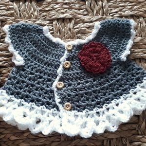 Handmade Crochet Angel Wing Top 0-3 Mo